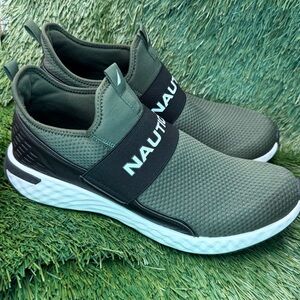 Nautica Olive Slip-On Shoes with Black Strap